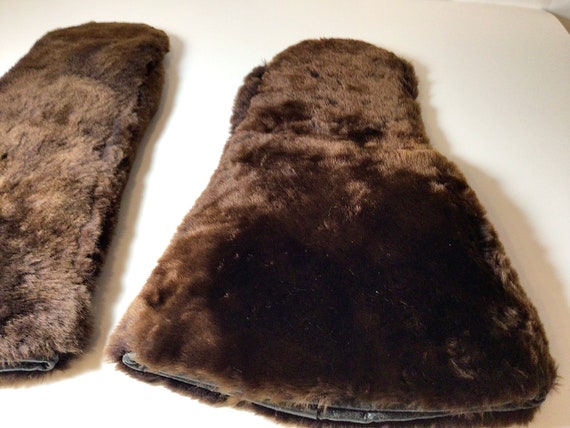Men's Sheared Beaver fur & Hide mittens Winter Gl… - image 6