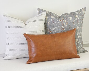 Throw Pillows by laurelandblushco on Etsy Denim and Leather Pillow Cover 20x20