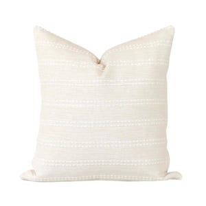 Cream and White Stripe Pillow Covers • Modern Farmhouse Pillow Covers • Woven Pillow Covers • Neutral Pillow Cover • Striped Cover || Stella