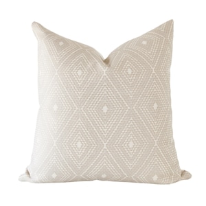 Boho Pillow, Neutral Pattern Pillow, Neutral Boho Pillows, Modern Boho Throw Pillow, White Boho Pillow Cover