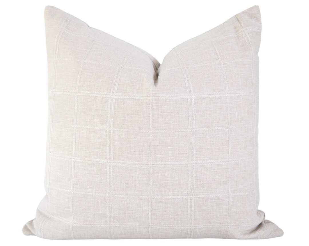 White Texture Pillow Cover, Raised Line Pillow Cover, Fall Throw