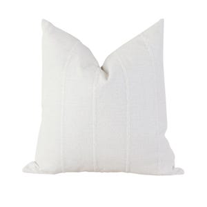 White Textured Pillow Cover: Modern Farmhouse Throw Pillow