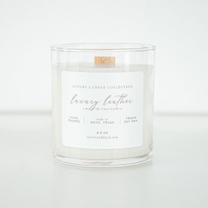 Luxury Leather candle, Soy Candle, 11 oz Wood Wick Candle, Luxury Home Candles, Designer Candle, High End Candles