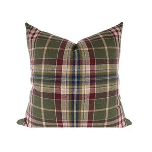 Ralph Lauren Christmas Pillows: Red and Green Tartan Pillow Cover