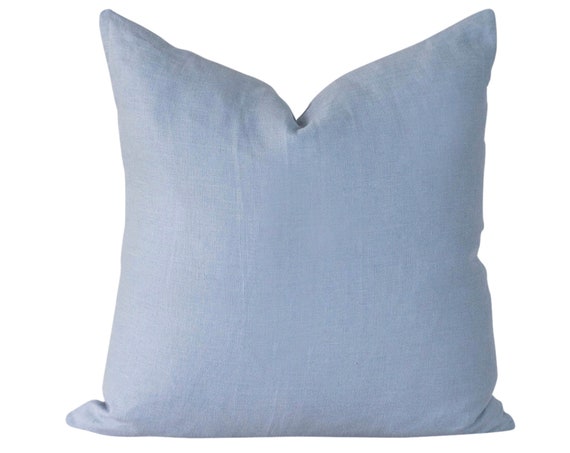 blue linen pillows