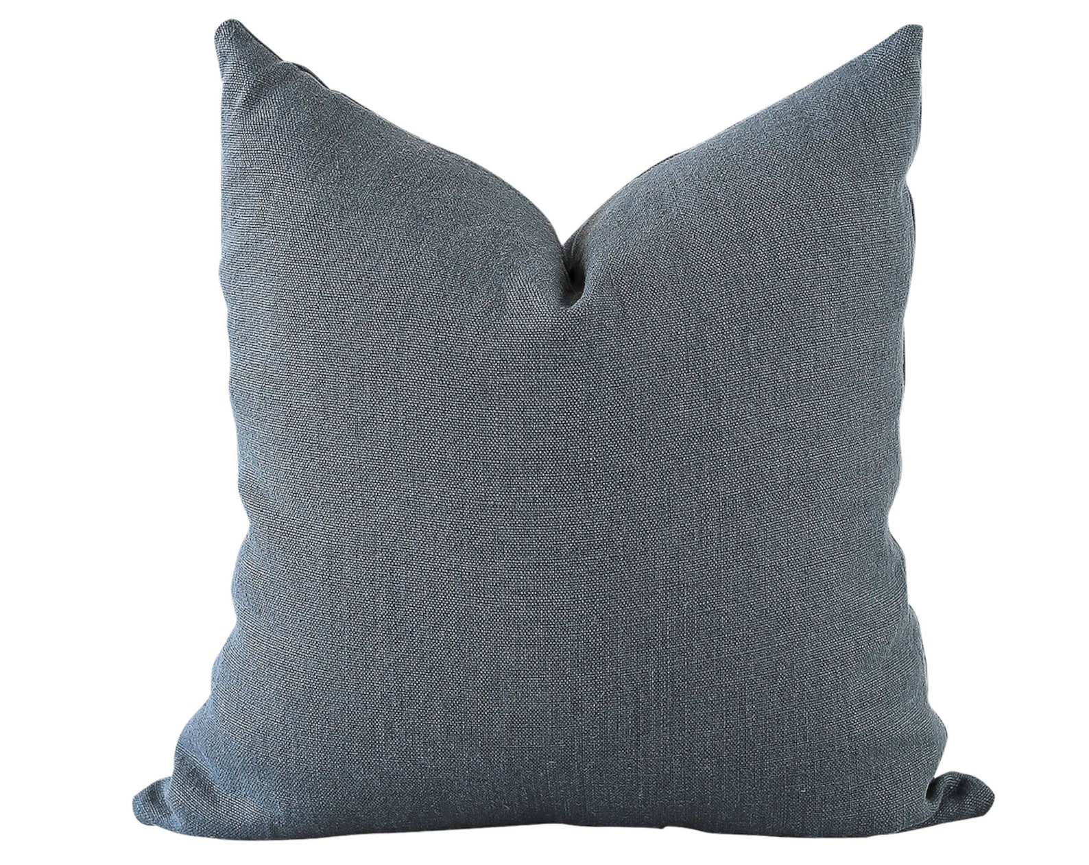 Blue Linen Pillow 20x20 Steel Blue Pillow Coastal Linen Etsy