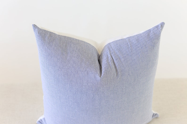 Blue and White Stripe Pillow Cover 20x20 Throw Pillow Covers Etsy