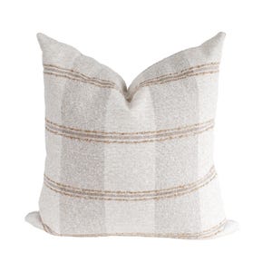 Brown Striped Pillow Cover, Neutral Striped Pillow Cover, Textured Throw Pillow, Modern Farmhouse Throw Pillow, Taupe Pillow Cover for sofa