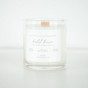 Leather scented candle, Soy Candle, 8.5oz Wood Wick Candle, Luxury Home Candles, Designer Candle, High End Candles, Spring and Summer Candle