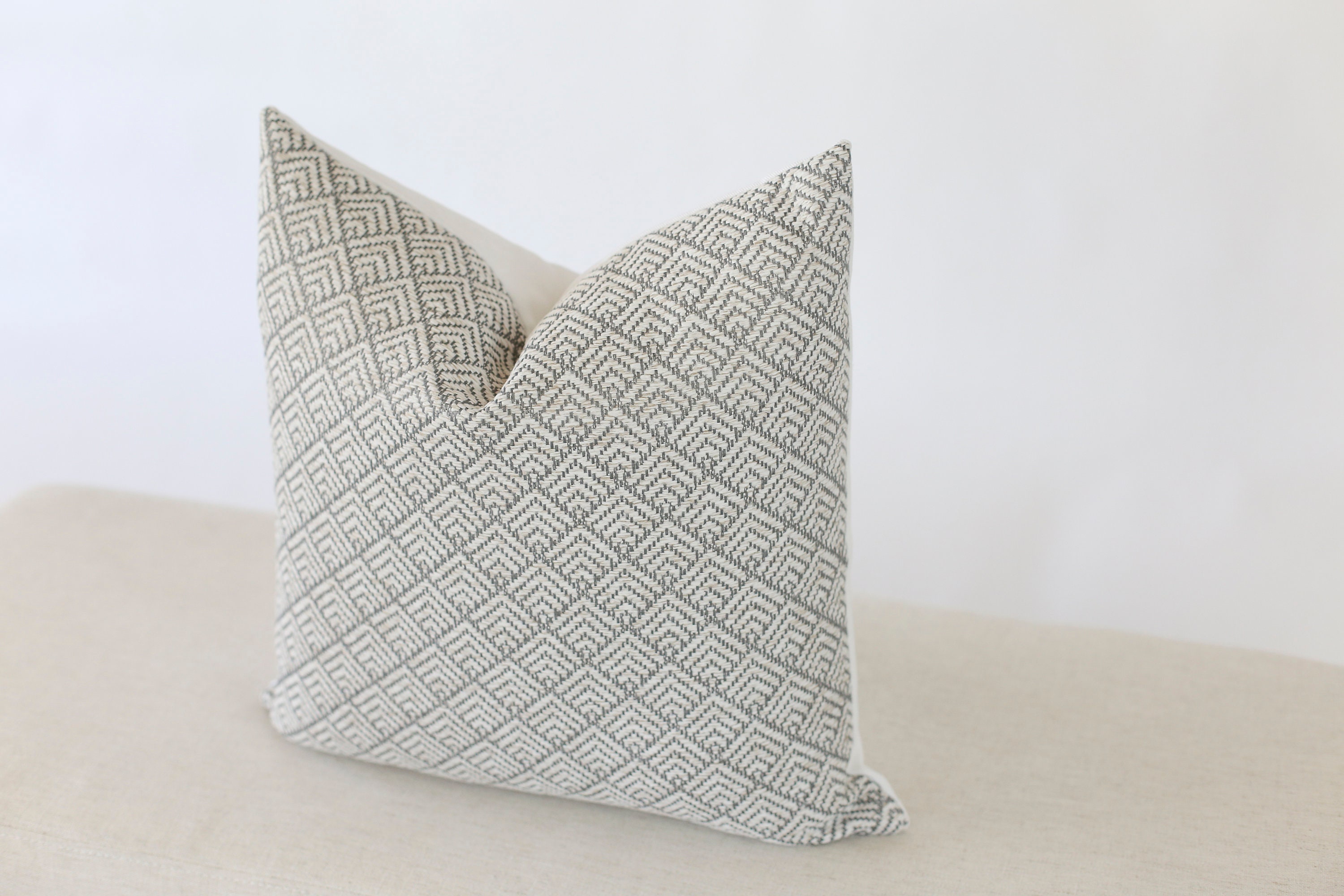 Grey and Cream Pillow Covers Custom Designer Pillow Covers Etsy