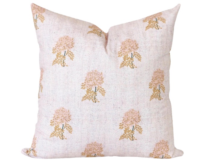Pink Floral Pillow, Blush Pink Throw Pillow, Spring Pillows Covers