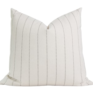 Grey and White Pillow Cover 20x20, Modern Farmhouse Throw Pillow Covers 18x18, Farmhouse Pillow Covers, Grey Striped Pillows, Ticking Stripe