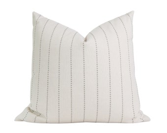 Grey and White Pillow Cover 20x20, Modern Farmhouse Throw Pillow Covers 18x18, Farmhouse Pillow Covers, Grey Striped Pillows, Ticking Stripe
