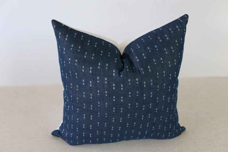 Blue Pillow Cover 20x20 Navy Blue Pillow Covers Boho Blue Etsy