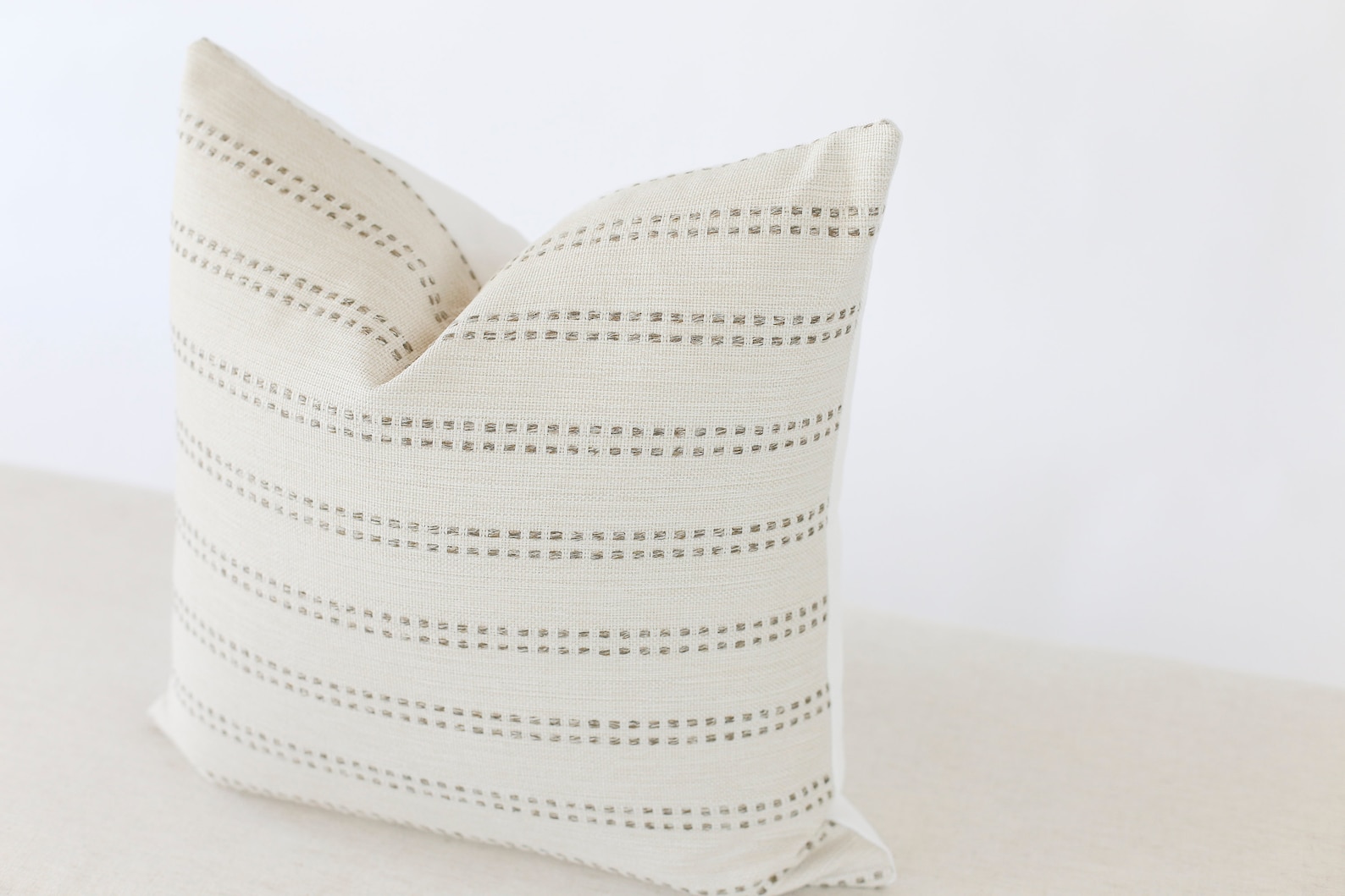 Cream and Grey Stripe Pillow Covers Modern Farmhouse Pillow Etsy