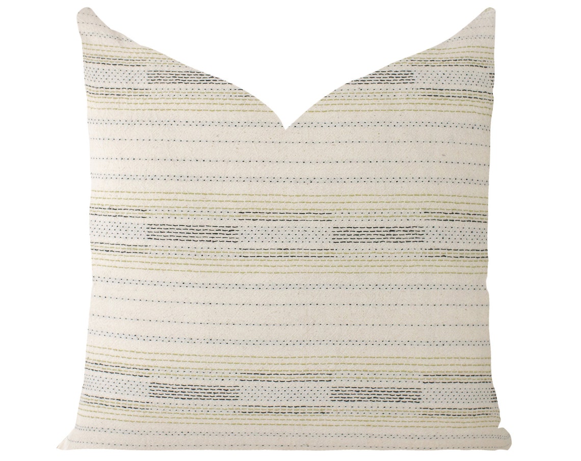 Black and Gold Stripe Pillow Cover 20x20 Beige Pillow Etsy