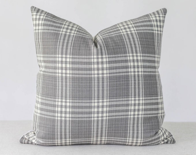 Grey Plaid Pillow Cover Modern Farmhouse Throw Pillows for Etsy