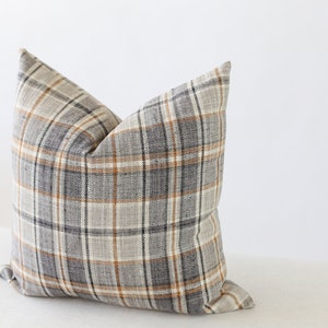 Caramel Pillow, Orange Plaid Pillow Cover, Fall Pillows, Modern Farmhouse Throw Pillows, Plaid Pillow, Fall Throw Pillows image 7