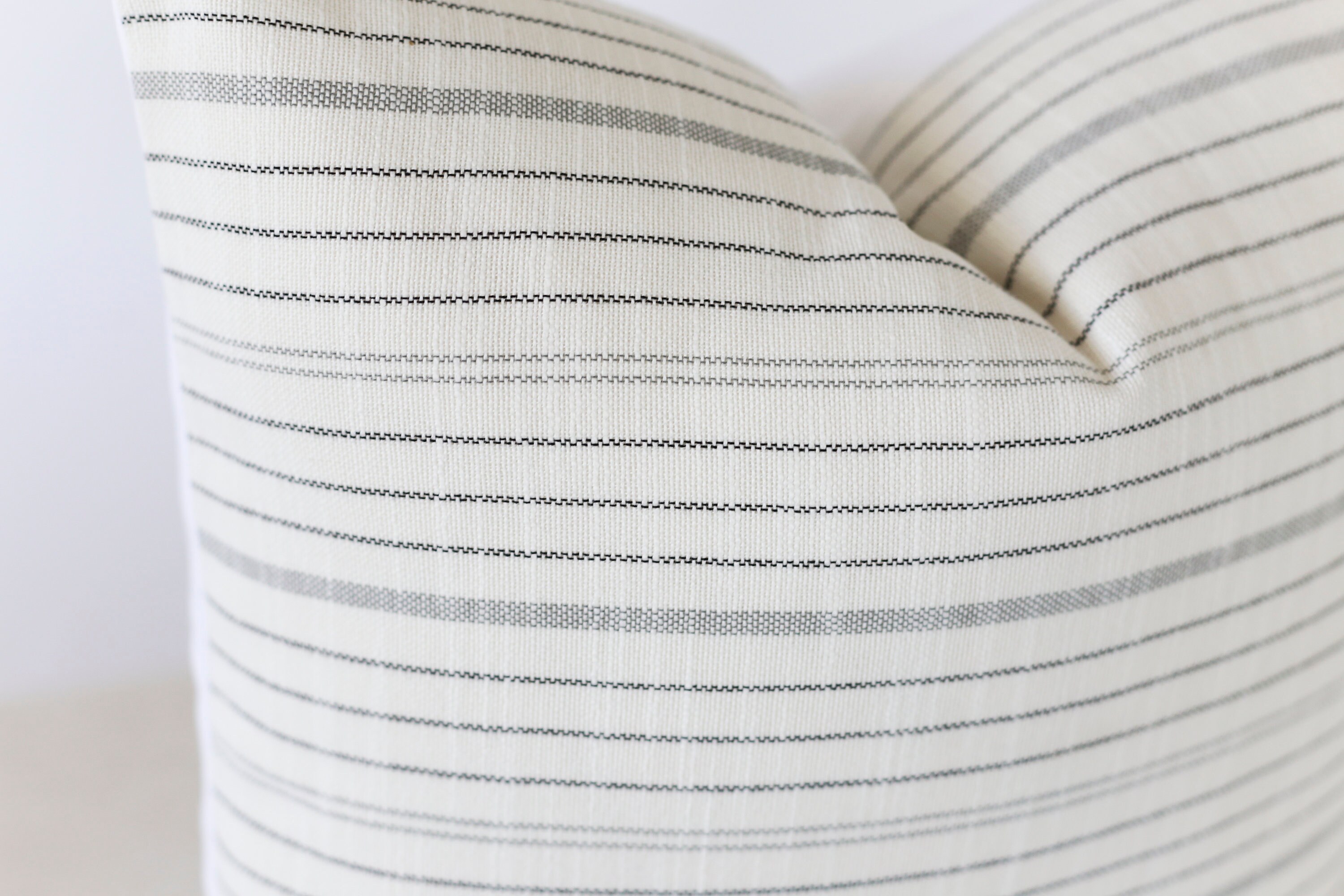 Black and Cream Stripe Pillow Cover Striped Farmhouse Pillow Etsy