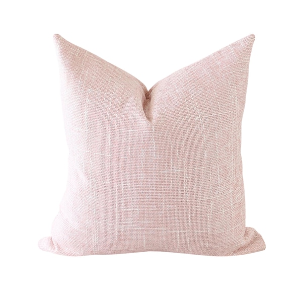 Pink Pillow Cover, Light Pink Pillow Cover, Blush Pillow Cover, Pink Lumbar Pillow, 20x20 Pillow Cover, Laurel and Blush