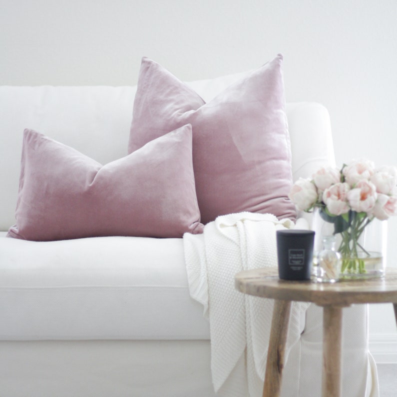 Dusty Rose Velvet Pillow Blush Velvet Pillow Pink Velvet Etsy