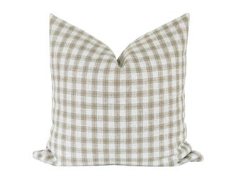 Sage Green Plaid Pillow Cover: Modern Farmhouse Accent Pillow