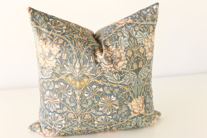 Teal Pillow Cover Floral Throw Pillow Covers Decorative Etsy