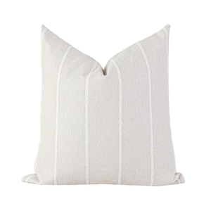 White Pillow Cover, 20x20 Pillow Cover, Cream Pillow Cover, White Throw Pillow, White Textured Pillow, Neutral Farmhouse Pillow Covers
