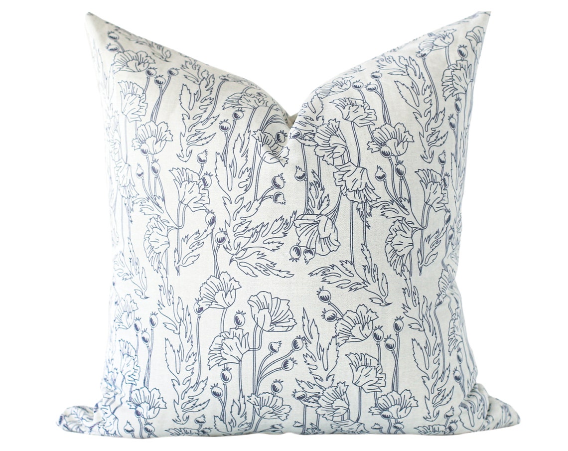 Spring Pillows Covers 20x20 Blue Floral Pillow Covers Blue Etsy