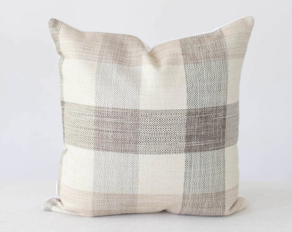 tan plaid pillows