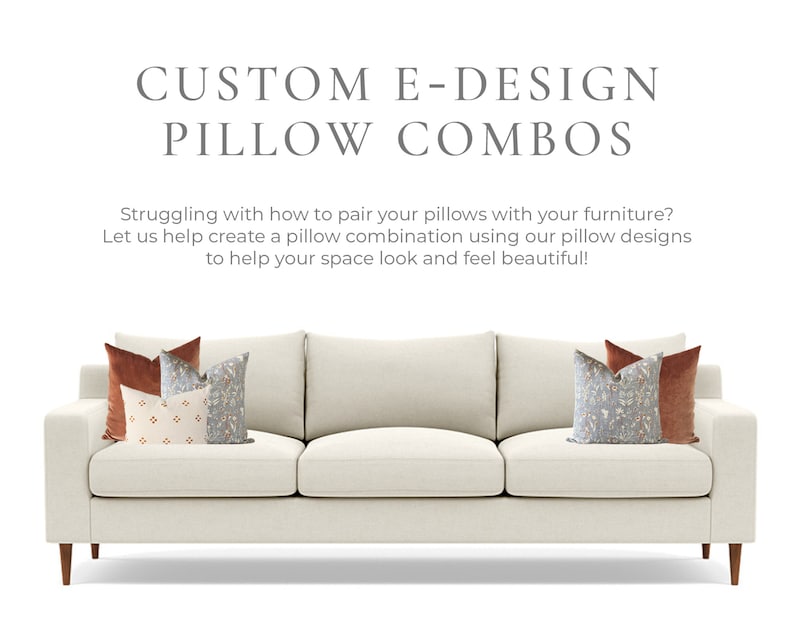 Custom Pillow Cover Combination E-Design Service Custom Room Design Interior Design Service E-design image 1