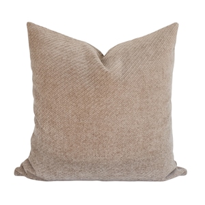Taupe Velvet Pillow Covers • Neutral Throw Pillows • Beige Pillow Cover • Neutral Designer Pillow • Velvet Pillow Cover || Banks