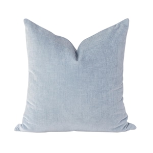 Light Blue Pillow Covers • Baby Blue Velvet Pillow Cover • Sectional Pillows • Designer Throw Pillows • Nursery Pillows || Ellie