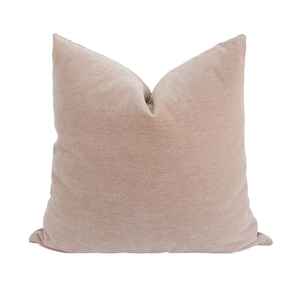 Blush Velvet Pillow Cover: Elegant Neutral Throw Pillow - Emily