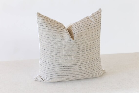 grey striped throw pillows