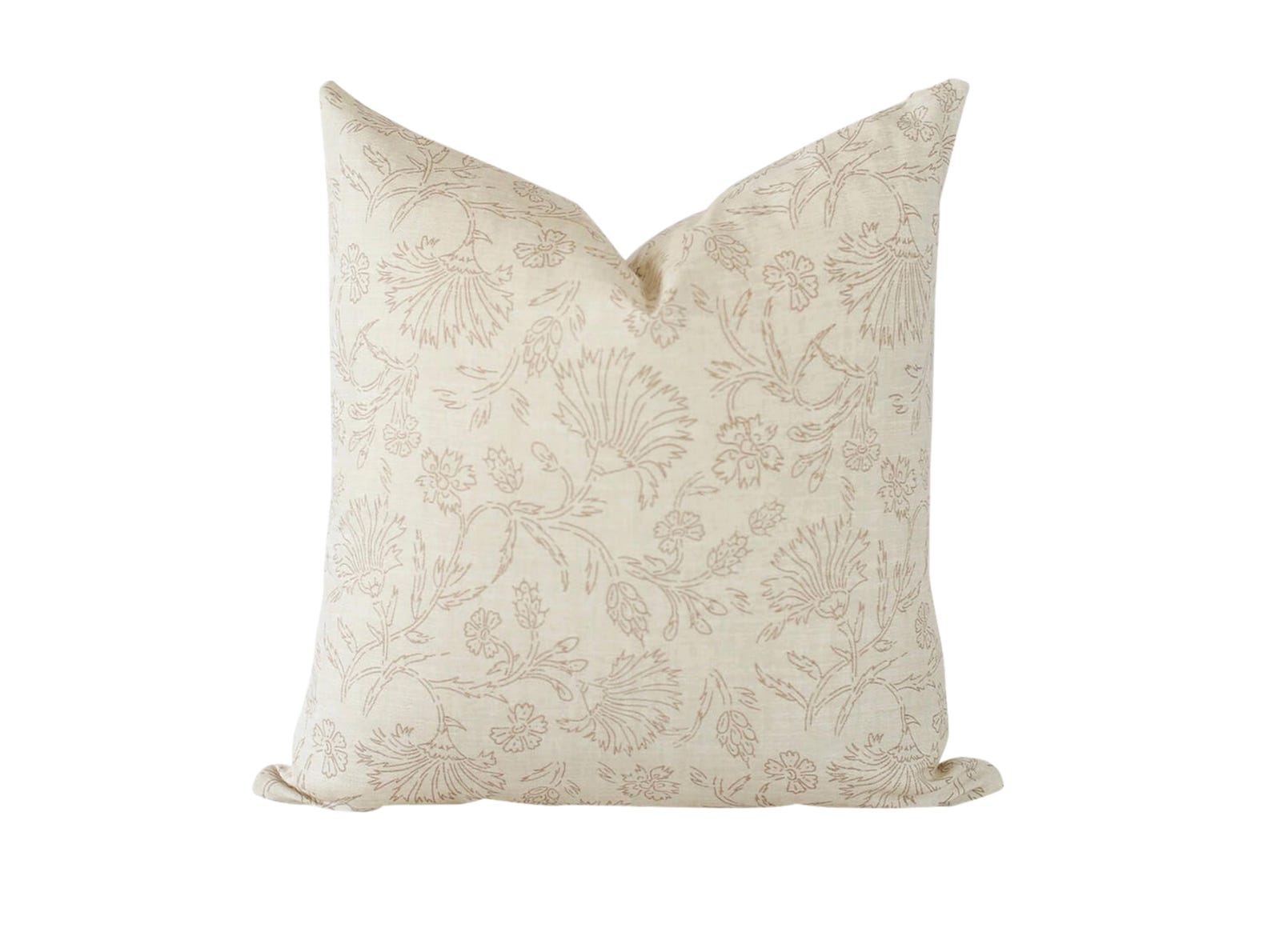 Beige Floral Line Art Pillow Cover: Single-sided, 18x18 inches