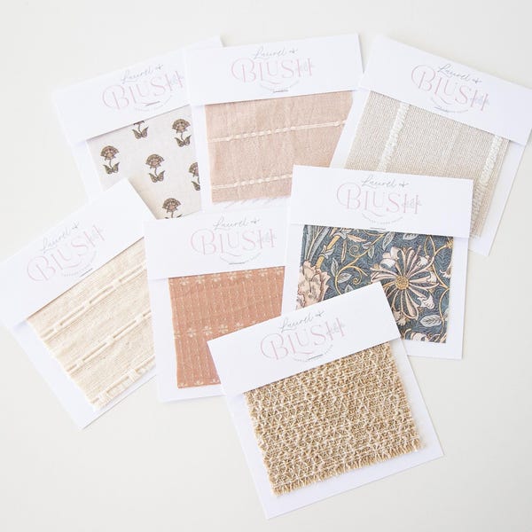 Fabric Swatch Sample: Laurel and Blush Pillow Fabric