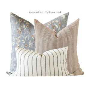 Couch Pillows Set, Pillow Combination, Throw Pillows Set, Pillow Combo Set, Wildflower Pillow, Floral Pillow Covers, Lumbar Pillows