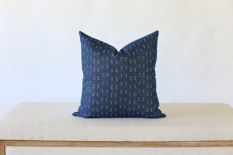 Navy Pillow Cover 20x20 Navy Blue Pillow Covers Boho Navy Etsy