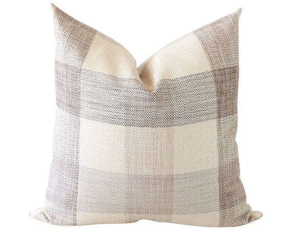 tan plaid pillows