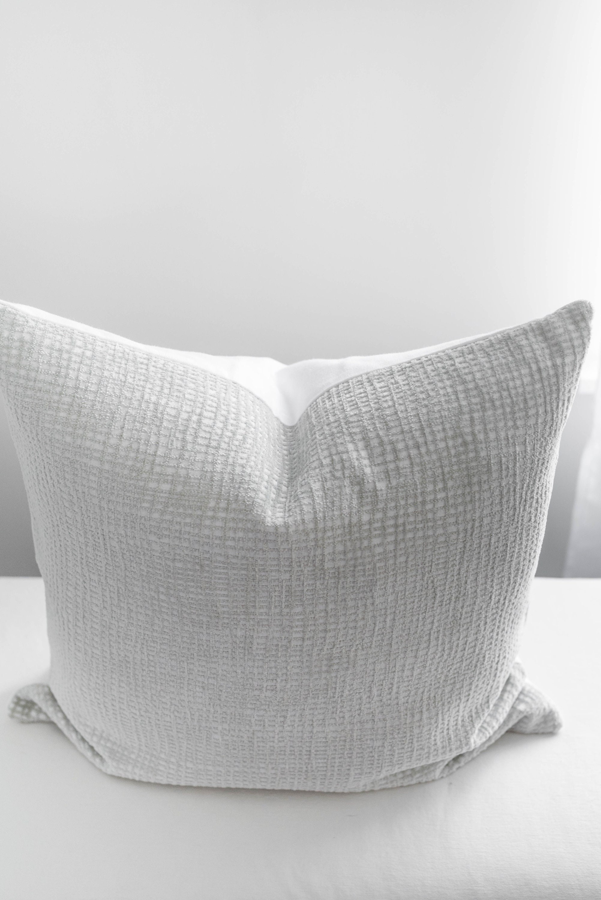 Light Grey Velvet Pillow Cover 20x20 Textured Pillow Cover Etsy