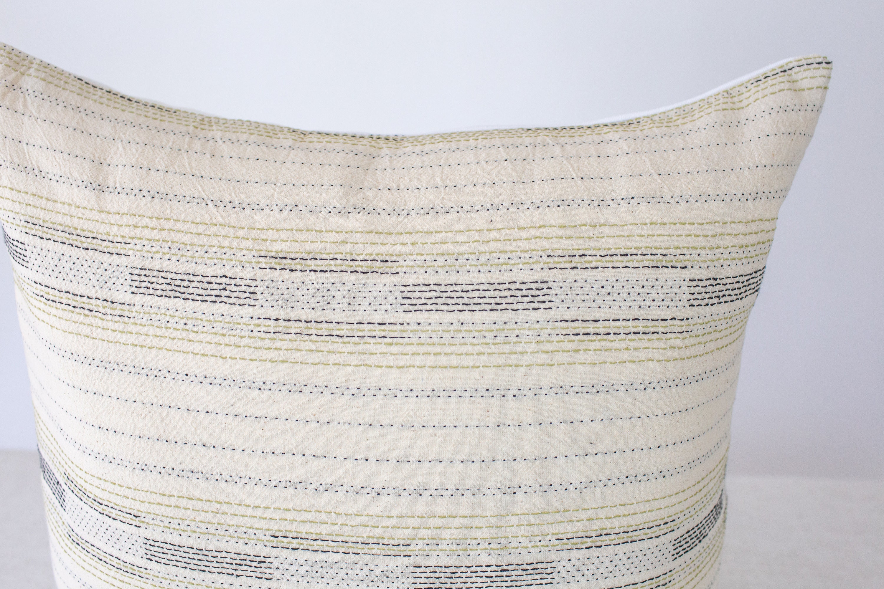 Black and Gold Stripe Pillow Cover 20x20 Beige Pillow Etsy