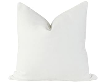White Velvet Pillow, White Euro Sham, White Velvet Pillow Cover 20x20, White Pillow Covers, White Pillow Cover 18x18, Christmas Pillow