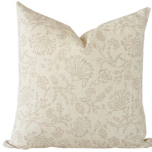 Beige Floral Pillow Cover, Fall Pillow, Modern Floral Pillow Cover, Neutral Throw Pillow Cover, Beige Decorative Pillow Cover, Luxury Pillow