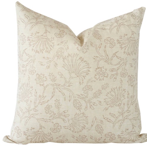 Beige Floral Pillow Cover Fall Pillow Modern Floral Pillow Etsy