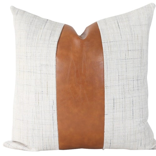 Leather Pillow Cover 18x18 Pillow Covers Leather Lumbar Etsy