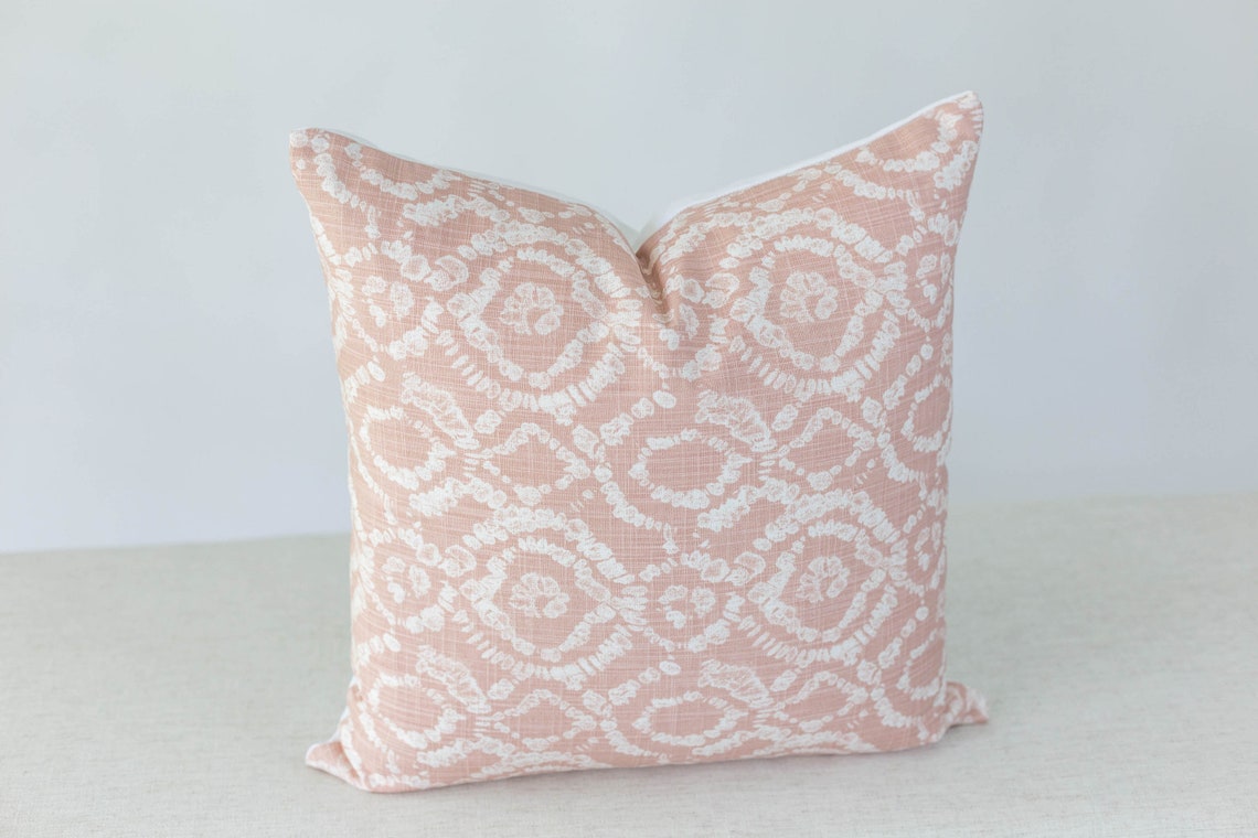 Blush Pink Textured Throw Pillow Cover Boho Throw pillow Etsy