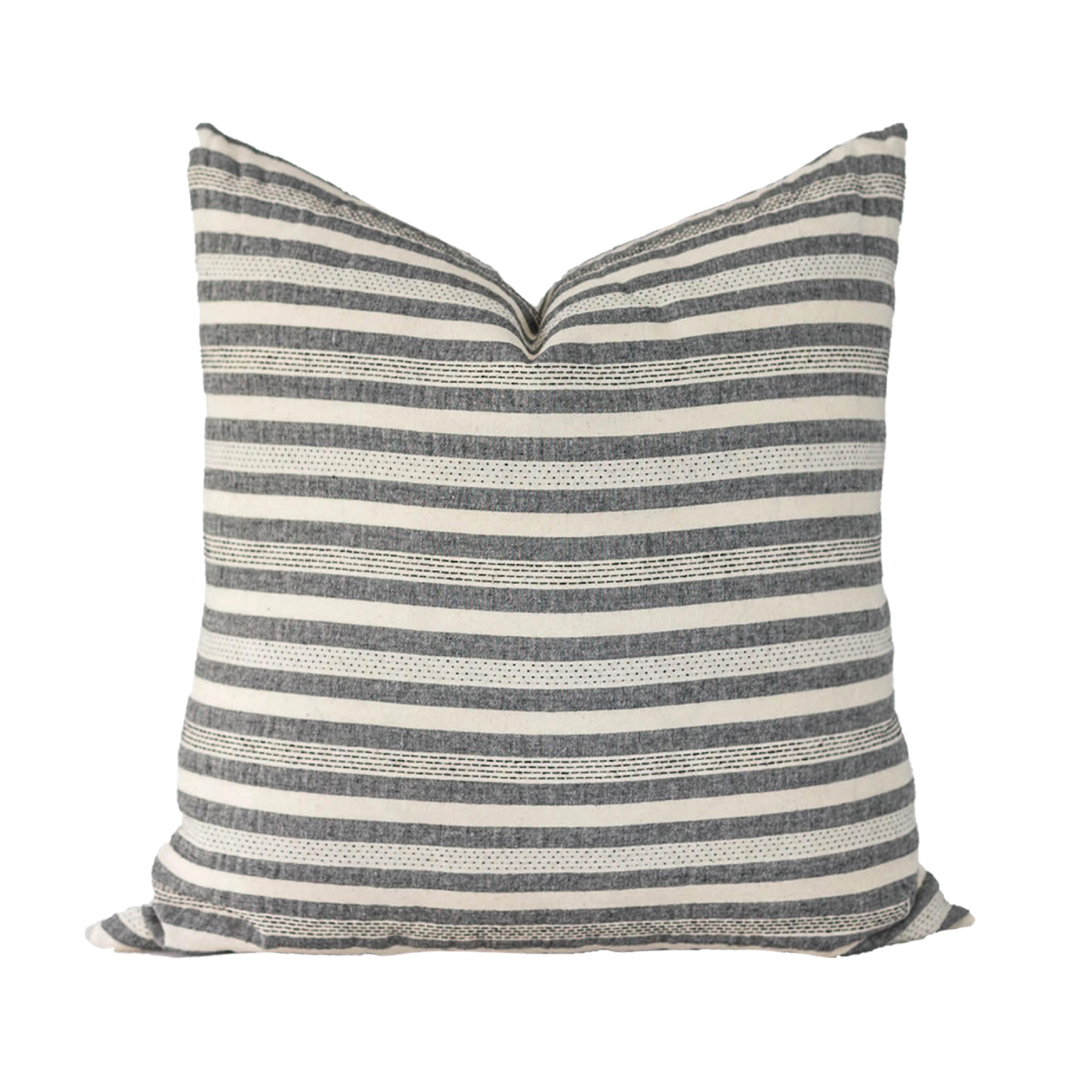 Grey Stripe Pillow Cover, Gray pillow cover, Grey pillow case, Boho Pillow Cover, Grey and Black, Stripe Pillow, Bohemian pillow covers