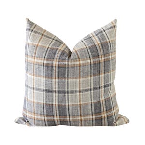 Caramel Pillow, Orange Plaid Pillow Cover, Fall Pillows, Modern Farmhouse Throw Pillows, Plaid Pillow, Fall Throw Pillows || Merritt