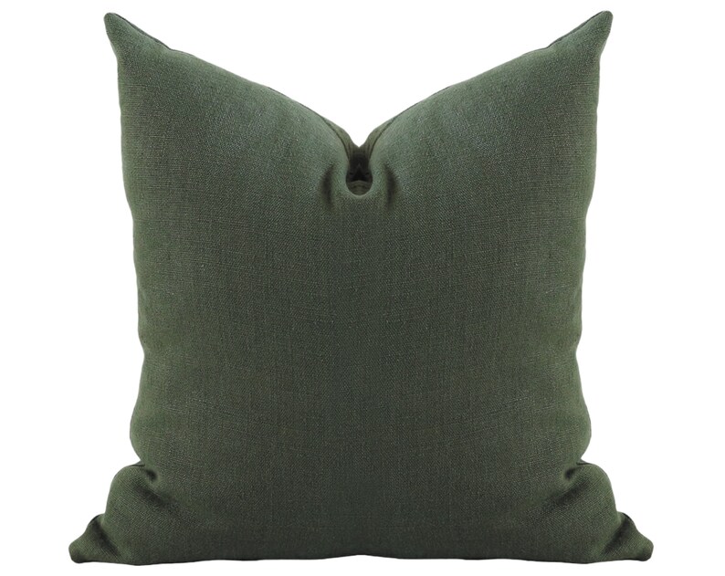 Green Linen Pillow Cover Moss Green Linen Pillow Sage Green Etsy